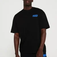 تیشرت مردانه HUGO مدل Logo Artwork Cotton Jersey مشکی