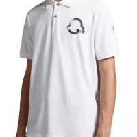 پلو مردانه Moncler مدل Classic Logo Polo سفید
