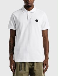 پولوشرت مردانه Moncler مدل Black Logo Patch Cotton Piqué